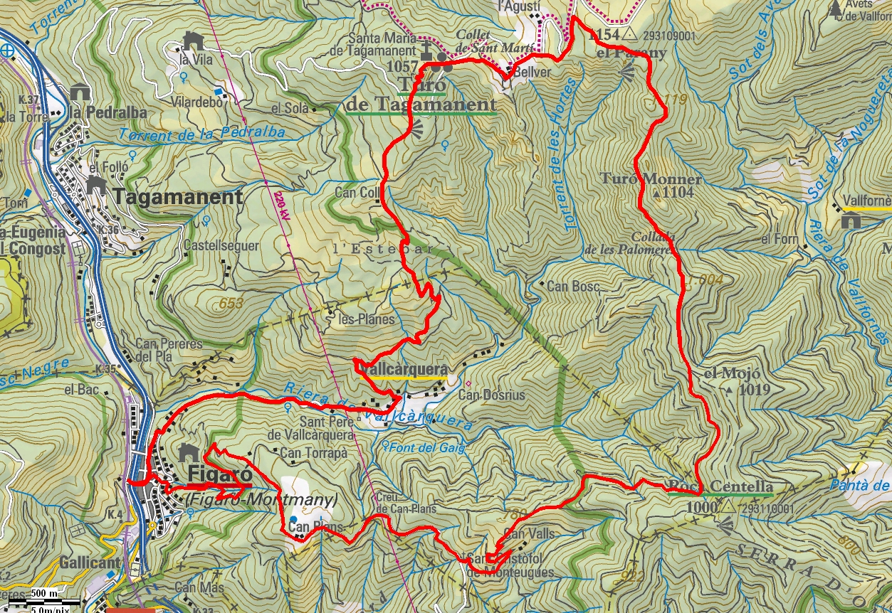 Mapa ICC Figaró-Tagamanent-Figaró