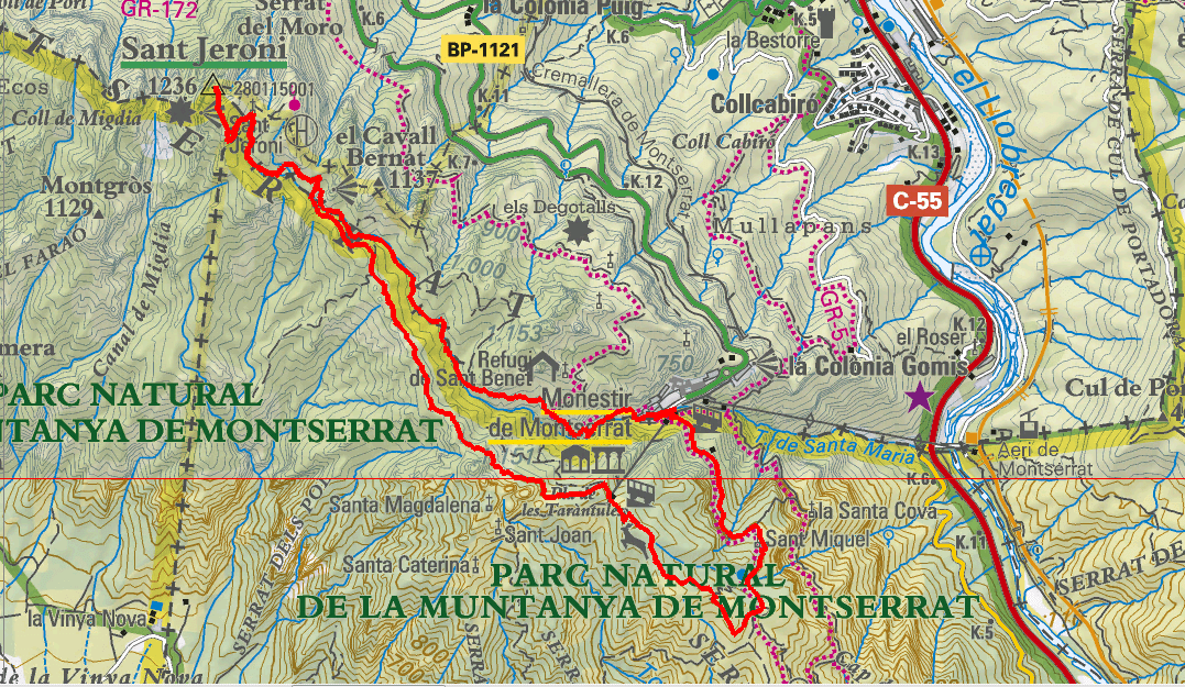 Mapa Ruta 41