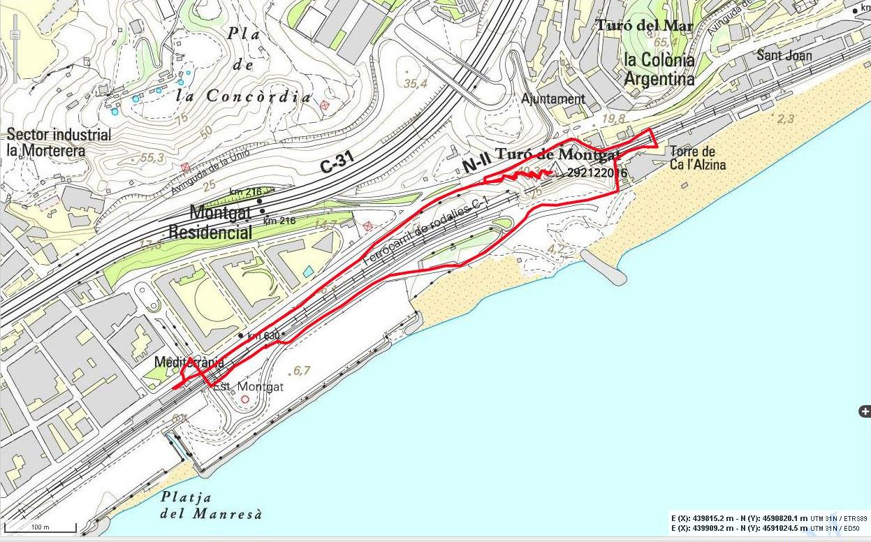 Mapa ruta Turó de Montgat ICC
