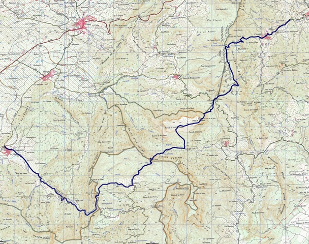 Mapa de la Ruta L'Argentera-Capçanes