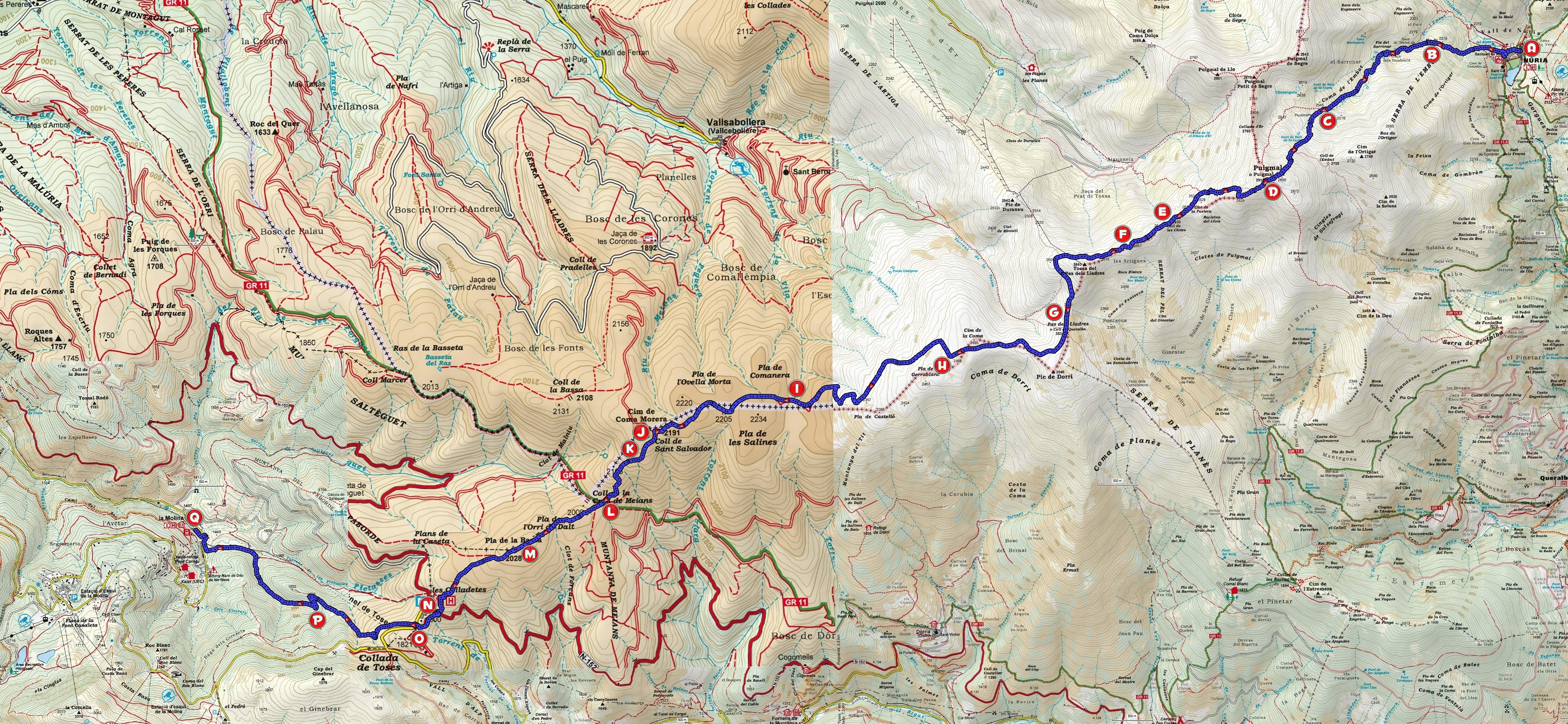 Mapa 88 Núria-La Molina_lletres