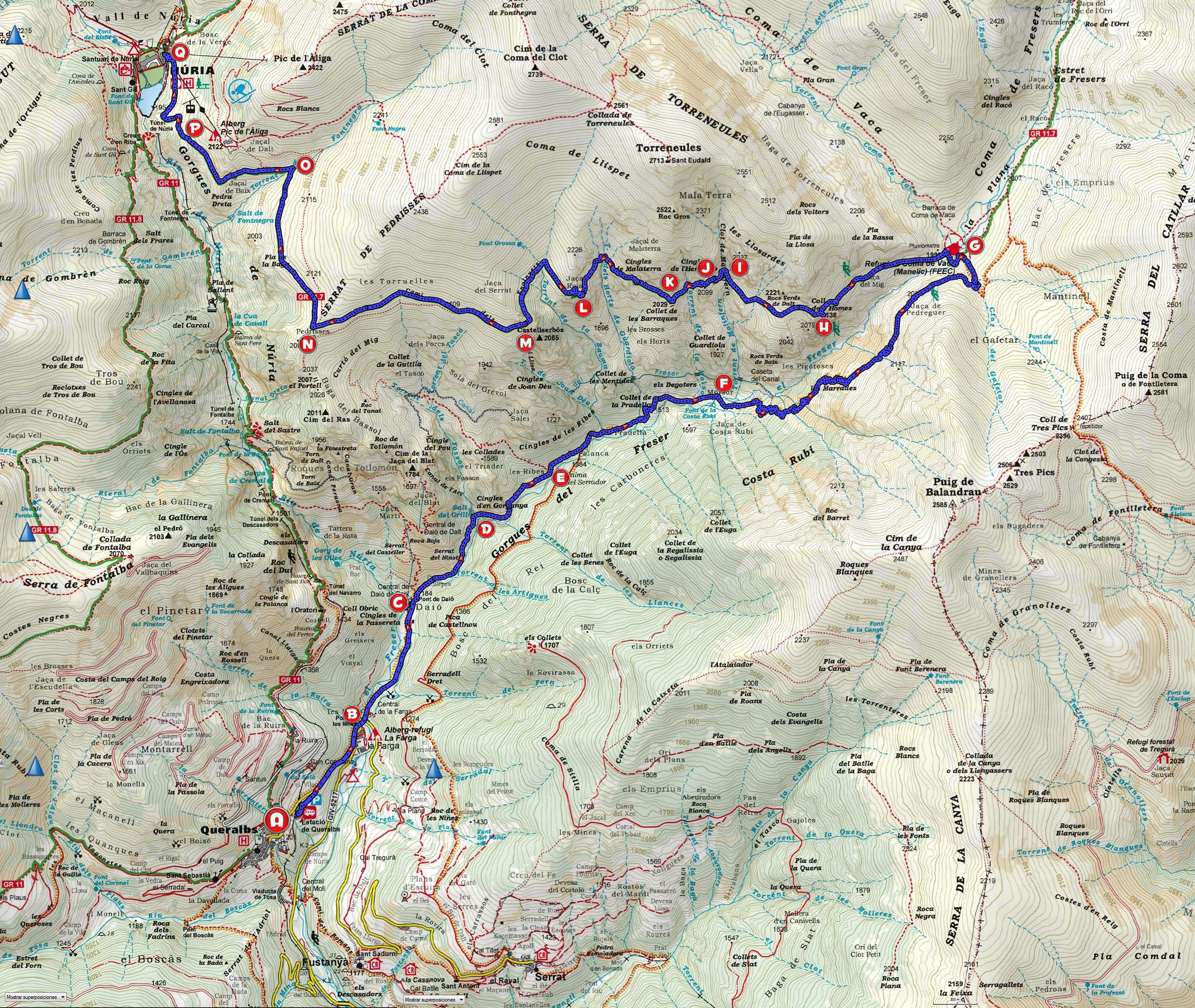 Mapa Queralbs-Núria per Enginyers_PUNTS