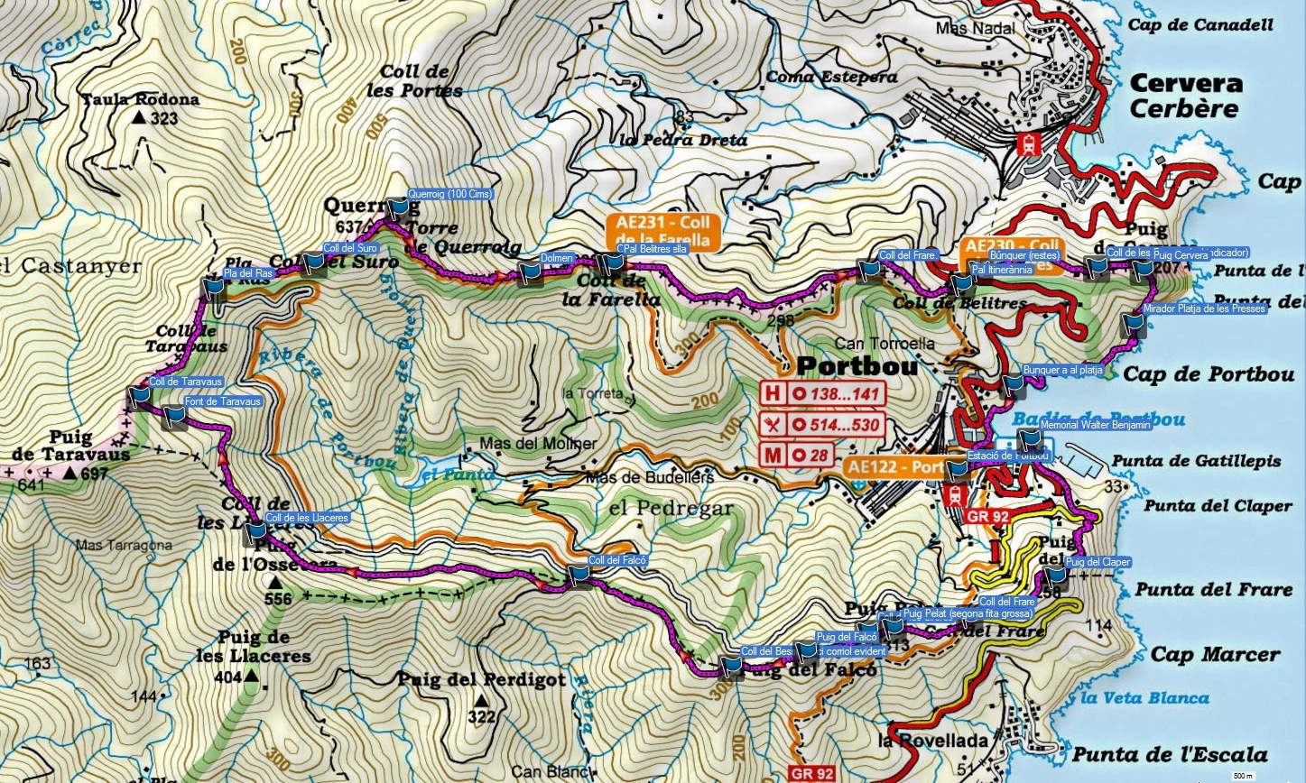 Mapa Olla de Portbou