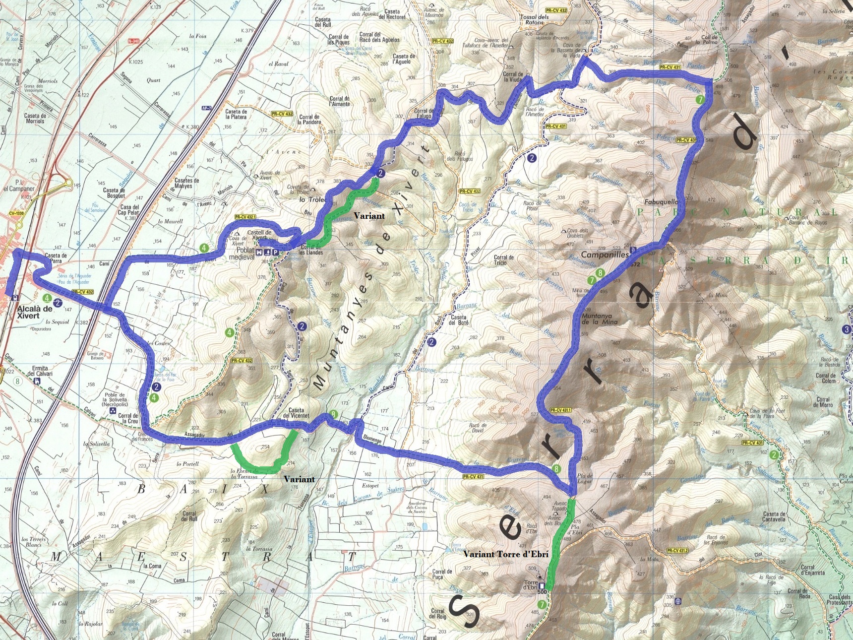 Mapa Serra d'Irta_ruta2